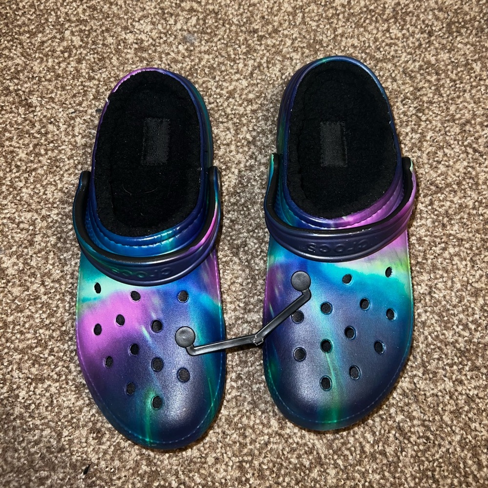 Size 9 M/11 W Black Lined Croc Clogs Never Worn